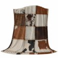 thumbnail image 6 of Brown Blanket Soft Cozy Warm Throw Blanket for Couch, Plush Fuzzy Flannel Fleece Blankets for Sofa, Vintage Art Plaid Farmhouse Checkered Bed Blankets Lightweight Gifts for Women, 40"x60", 6 of 9