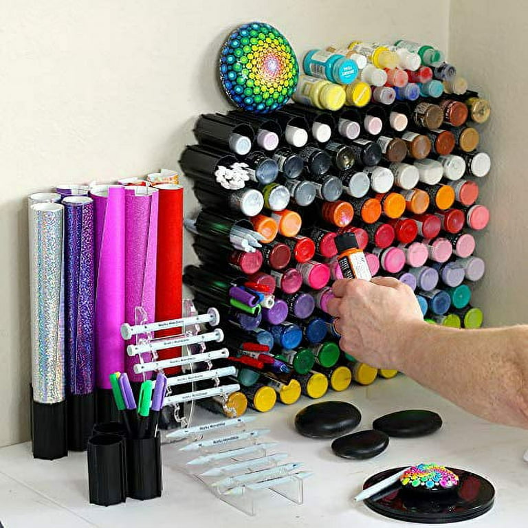 100 pc Set, Craft Paint Organizer - Storage Paint Rack, Pens, Vinyl Rolls -  Craft Room Organizer - Marks Mandalas, Hex Hive Made in USA
