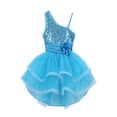 thumbnail image 4 of MSemis Kids Girls Sequins Flower Ruched Waist Tutu Ballet Leotard Dance Dress, 4 of 7
