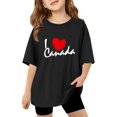 thumbnail image 1 of T-Shirt Canada Filles Drapeau Canadien Feuille d'Érable Imprimée Manches Courtes Col Rond Ample Décontracté Chandails Patriotiques Garçons Fête de l'Indépendance Canadienne Feuille d'Érable Imprimée Enfants Fille T-Shirt pour Célébration de la Fête du Canada, 1 of 7