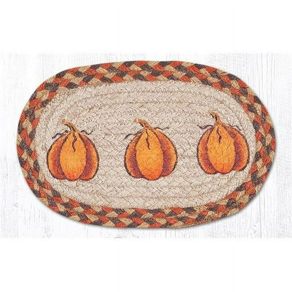 Harvest Pumpkin Printed Swatch Oval Rug, 7.5 x 11 in.