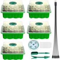 thumbnail image 1 of Pinkiou Seed Starter Kit Seed Starter Tray with Grow Light, 5 Packs Plant Starter Trays with Humidity Dome Germination Tray with 60 Cells, Reusable Plant Growing Trays Garden Starter Kit, 1 of 10