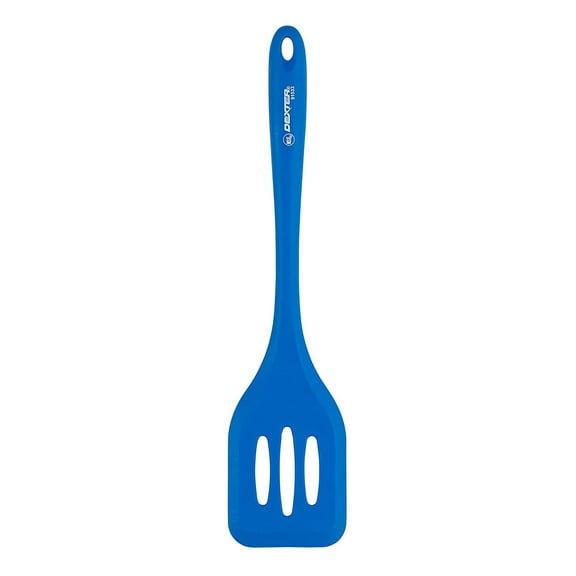 Dexter-Russell 91533 - 11 1/2" Silicone Slotted Turner with Cool Blue - High Heat Handle
