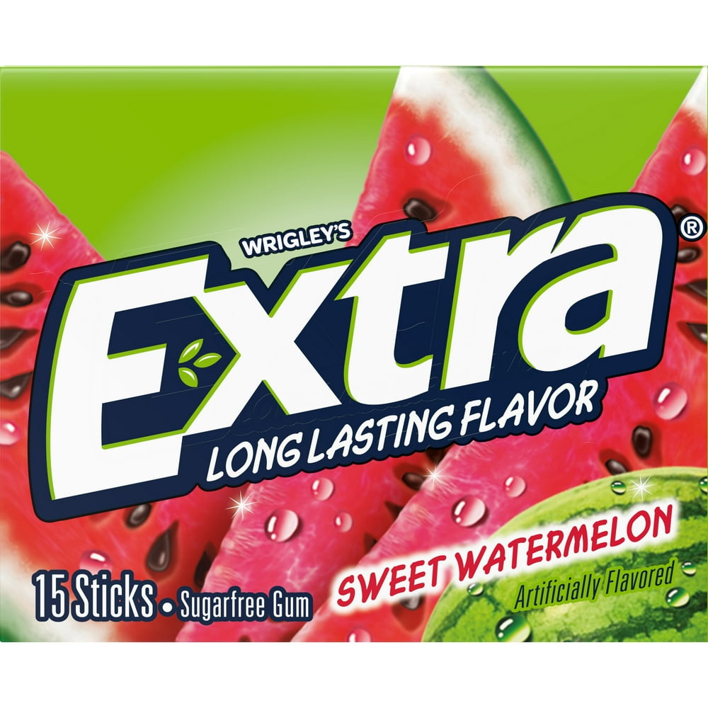 EXTRA Sweet Watermelon Sugarfree Gum, Single Pack 15 Pieces Walmart