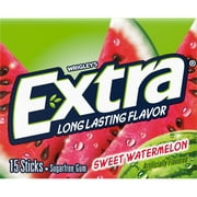 EXTRA Sweet Watermelon Sugarfree Gum, Single Pack 15 Pieces