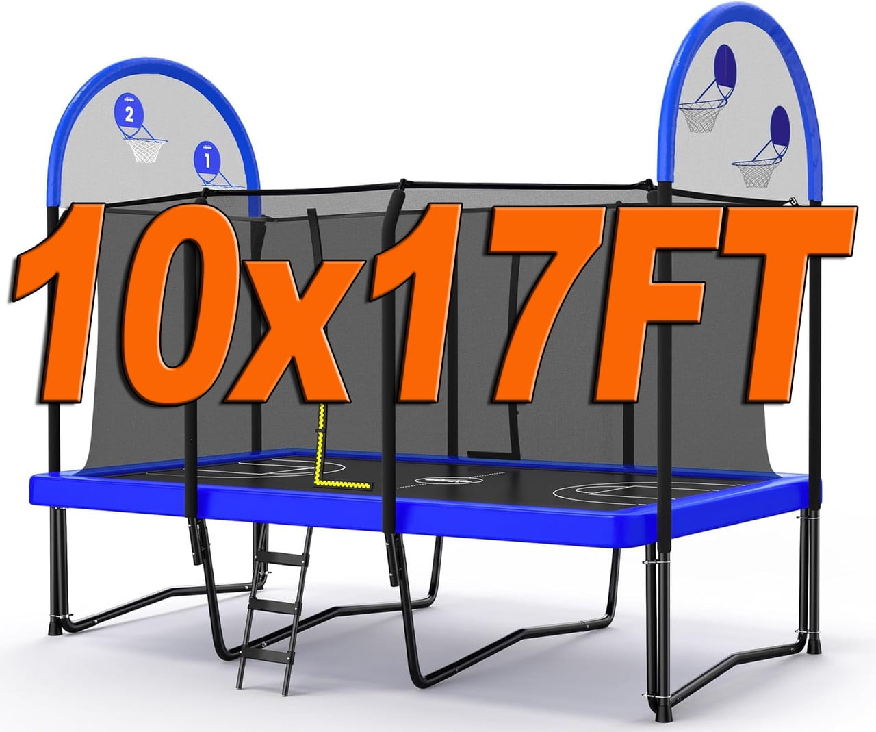 Zupapa 1500LBS Weight Capacity Rectangle Trampoline Basketball