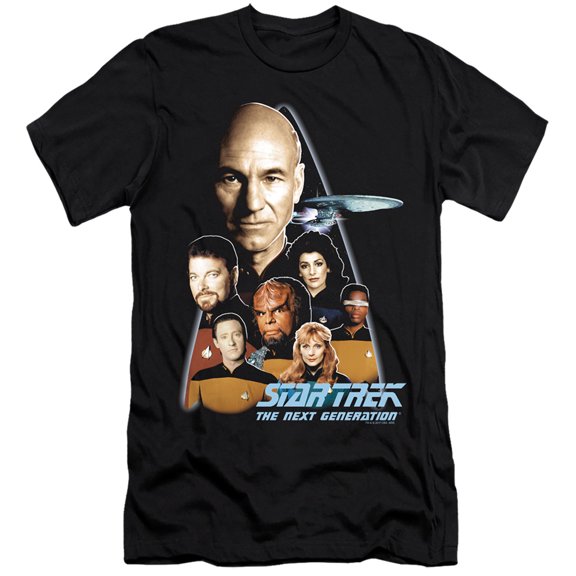 Star Trek The Next Generation Premium Canvas Adult Slim Fit 30/1 T-Shirt Black