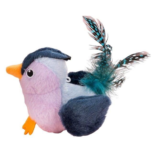 Cat Toy Sound Making Bird Calling Lint Material Durable Hanging Design Catnip Infused for Indoor Cats Boredom Relief Exercise
