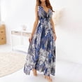 thumbnail image 5 of YUIVH Summer Dresses For Beach Floral Sundress Womens Summer Dresses V Neck Floral Elegant Casual Dresses Bohemian Beach Maxi Dresses Tiered Boho Beach Vacation Sundress, 5 of 9