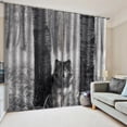 thumbnail image 4 of GUOOL Ensemble de 2 Panneaux Décoration Animale pour Adolescent Rideaux Occultants Imprimés 3D Loup Gris, 4 of 9