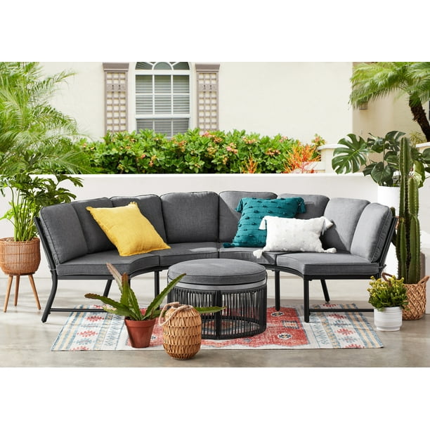 Mainstays Lawson Ridge 3-Piece Curved Sectional Patio Set