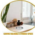 thumbnail image 3 of Miangastore Support de Poubelle de Comptoir Rond en Acier Inoxydable Lisse Petite Poubelle, 3 of 8
