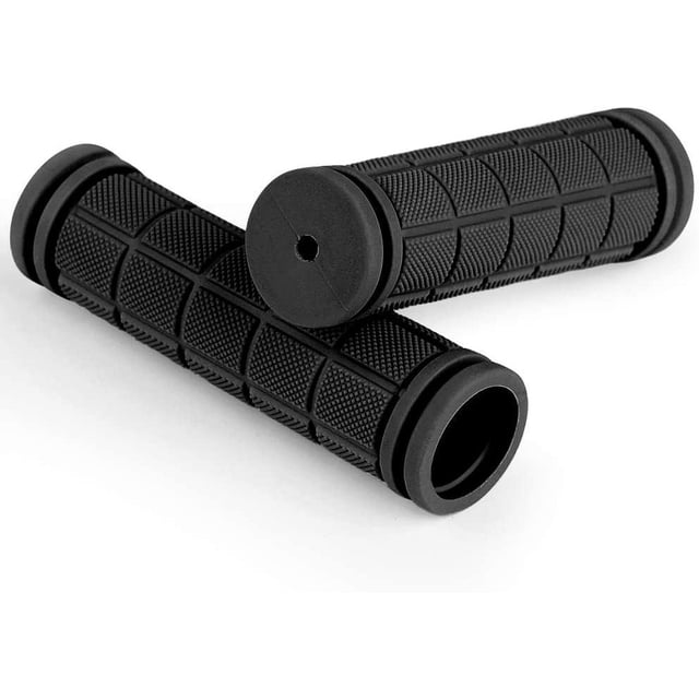 Par de puños ergonómicos para bicicleta de goma blanda antideslizante, negros