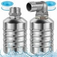 thumbnail image 2 of 2 Counts Water Level Control Float Valve 304 Stainless Steel Fully Automatic Mini Floating Ball Valve Auto Shut Off Water Tank Safe Water Level Controller Valve Upper/Side Water Intake, 2 of 8