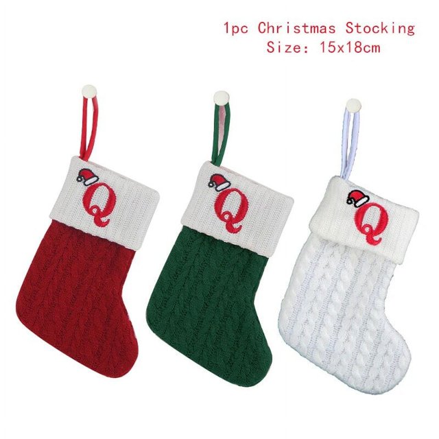Calcetines navideños con estampado de copo de nieve, medias con letras tejidas, bolsas de regalo, decoraciones navideñas para el hogar, Año Nuevo, 2024