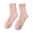 thumbnail image 4 of Womens Mens Socks LSQii Casual Soft Warm Thickened Solid Color Crew Socks Cute Comfy Fluffy Mid Tube Stockings Multiple Colors Available Pink, 4 of 4