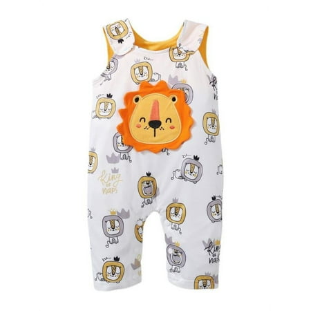 

Catlerio Toddlers Baby Boys Girls Sleeveless Cartoon Animals Floral Romper Jumpsuit Summer Bodysuit