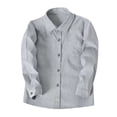 thumbnail image 2 of UACY Boys Linen Button Down Dress Shirt Kids Long Sleeve Shirts Tops School Uniform Shirt for Toddlers Teen (Grey, 18-24 Months), 2 of 6
