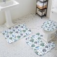 thumbnail image 3 of Marine Life Bathroom Rugs Set Blue Starfish Shell Coral Watercolor Ocean Non Slip Absorbent Soft Bath Mats 3 Piece Set with Bathroom Rug, U-Shaped Floor Mat, Toilet Seat Cover Large Size, 3 of 9