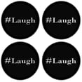 thumbnail image 2 of Silicone Non-Slip Drink Coasters with Removable Printed Absorbent Felt Pad - Set of 4 - #Laugh, 2 of 3