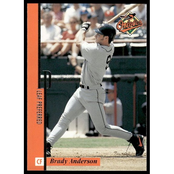 1996 Leaf Preferred Near Mint or Better Brady Anderson #78 Baltimore Orioles Baseball Card Baltimore Orioles MLB Baseball Trading Card