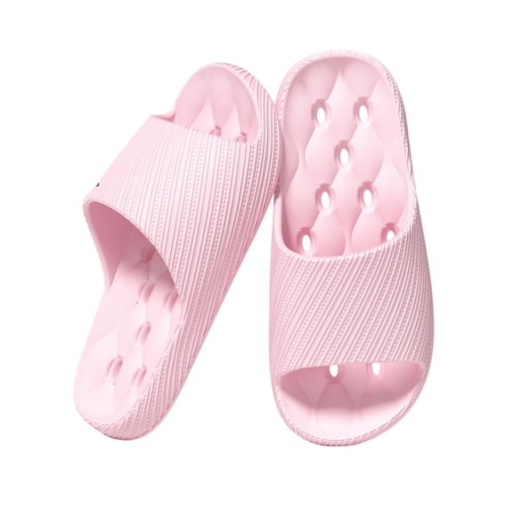 Willtoo Quick‑Drain Shower Slide Slippers, Soft Thick Cushioned Open Toe Slides, Non‑Slip Lightweight Indoor Bathroom Home Sandals for Women