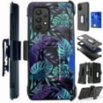 thumbnail image 1 of Compatible with Samsung Galaxy A33 5G Hybrid Card Holster Phone Case Cover (Teal Jungle Leaf), 1 of 1