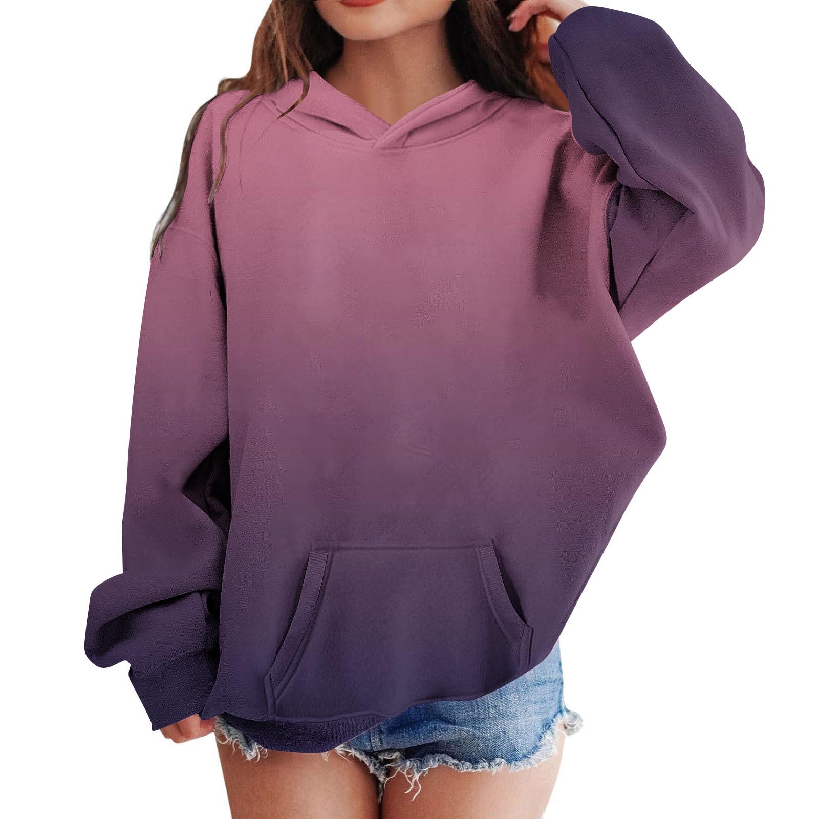 FSYBOA Girls Hooded Sweatshirts Casual Long Sleeve Cute Pullover Kids Hoodies Brown Size 5-6T