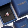 thumbnail image 5 of Gem Stone King 18K Rose Gold Plated Silver Sky Blue Aquamarine Pink Moissanite and White Diamond Ring for Women (1.56 Cttw, Heart Shape 6MM, Gemstone March Birthstone, Size 6), 5 of 6