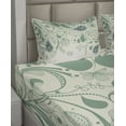 thumbnail image 4 of Ambesonne Paisley Fitted & Top Sheet Set with Shams, Floral Vintage Patterns, Laurel Green, 4 of 5