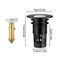 thumbnail image 2 of B Hair Catcher Bathroom Sink Stopper Strainer With Removable Stainless Steel Filter Basket Basin Sink Plug Replacement Drain Cover, 2 of 5