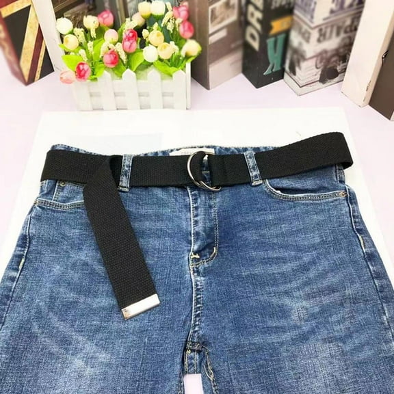 FurNest Mens Womens Belt Canvas Fabric Webbing Waist Belts Waistband Ladie