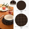 thumbnail image 3 of SKYSONIC Tartan Coffee Brown Plaid Pot Holders Trivets, 2 Pcs Heat Resistant Trivets,Cotton Thread Weave Mats for Hot Pads Pans Pot Bowl Teapot for Kitchen Decor, 3 of 7
