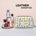 thumbnail image 4 of Orange Green Avocado Makeup Bag, Large Capacity Travel Cosmetic Bag for Women Girls- Travel Toiletry Bag Leather Portable Waterproof Makeup Case Organizer with Handle, 4 of 4