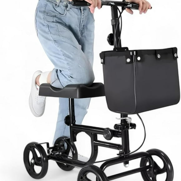 Andadera Ortopedica con Ruedas para Apoyar la Rodilla Delux con Bolsa | Plegable