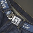 thumbnail image 2 of Ford Belt, Seatbelt Buckle Belt, Ford Script and Vintage Truck Blue White, 30 to 44 Inches, 2 of 9