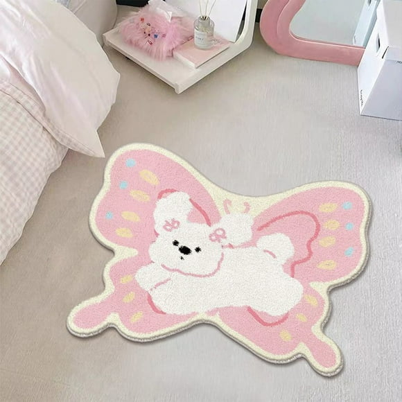 onlyliua Seasonal Promotion Cute Animation Bedroom Living Room Bathroom Door Carpet Toilet Absorbent Floor Mat Padded Imitation Wool Foot Pad