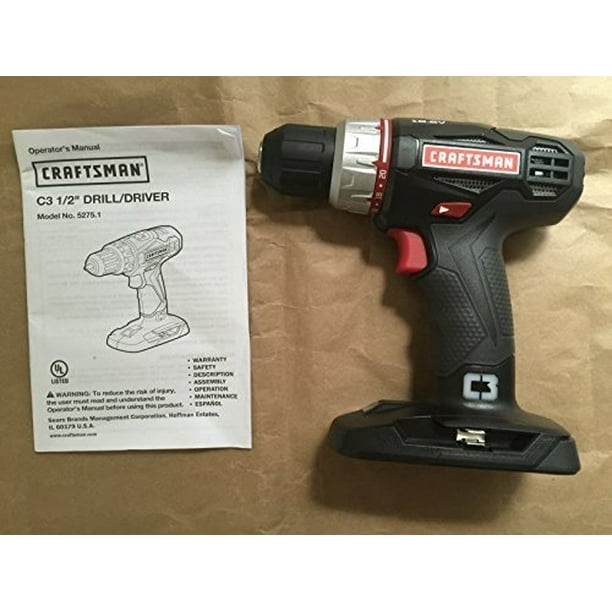 Craftsman C3 19.2 Volt 1/2 Inch Drill/Driver Model 5275.1 Bare Tool, No