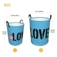 thumbnail image 6 of YFYANG Waterproof Laundry Hamper, Lake Blue Romantic Love Laundry Basket Oxford Fabric with Handle Foldable, S, 6 of 8
