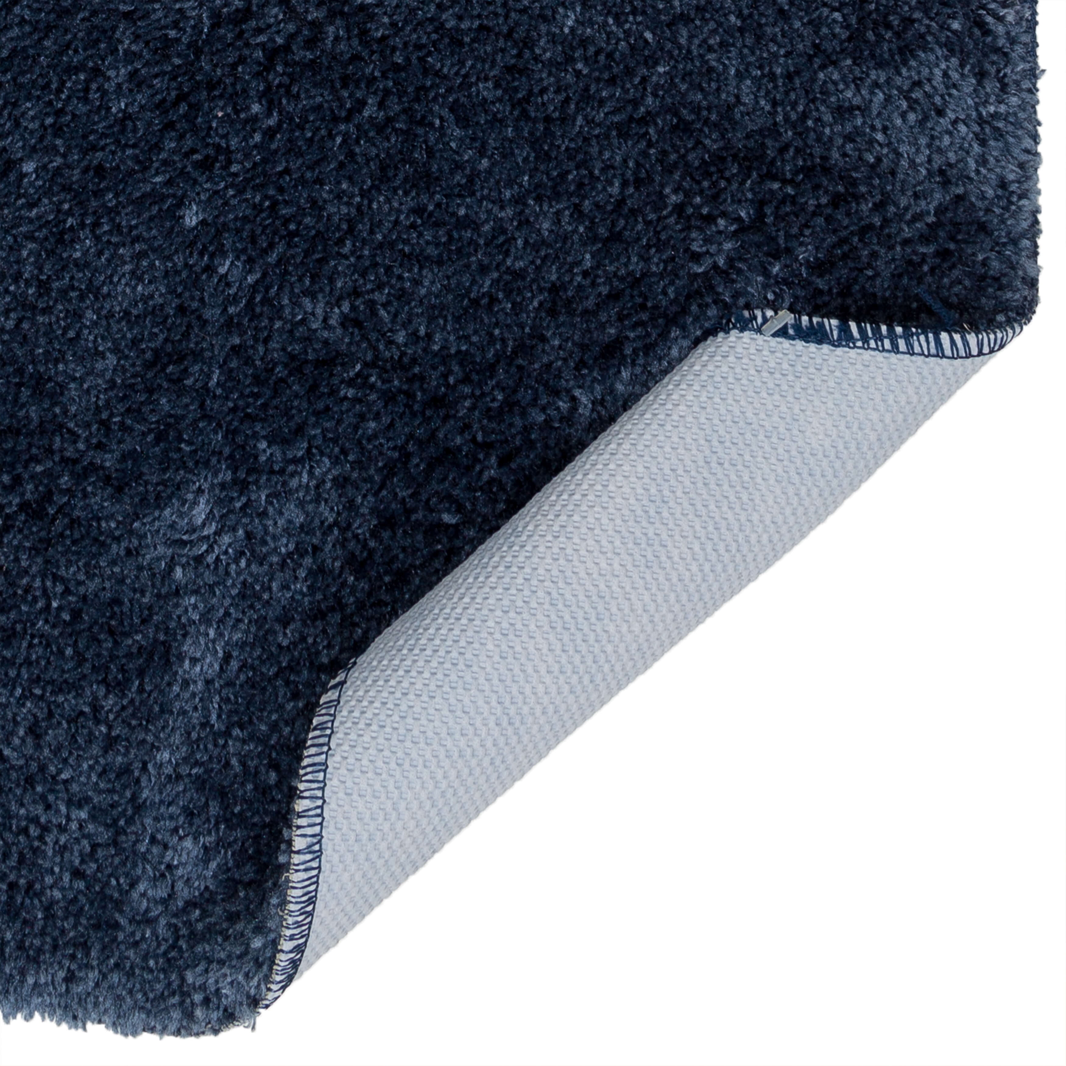 Mainstays Perfomance One Piece Polyester Bath Rug, Washed Indigo, 19.5" x 34"