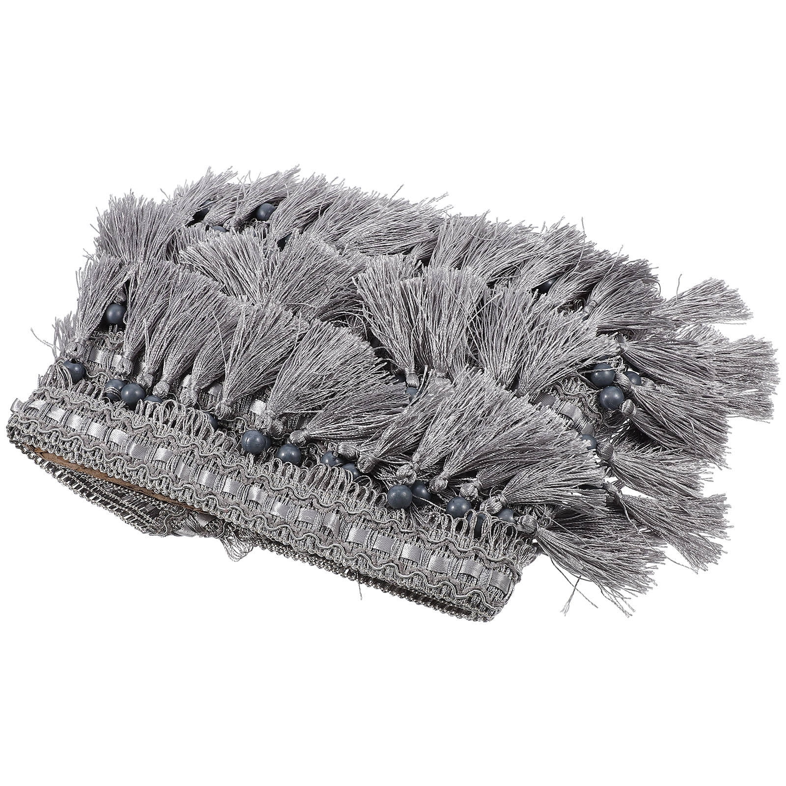 DINHEAROM Grey Polyester Fringe Trim for Curtain Decorative Sewing Sofa Cushion Home Decor