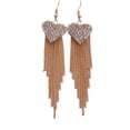 thumbnail image 2 of Naierhg Linear Earrings Love Heart Shape Rhinestone Inlaid Women Long Tassels Dangle Hook Earrings Jewelry for Party, 2 of 8