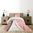 thumbnail image 4 of Ambesonne Pink Quilted Bedspread Set 2 Pcs, Bride Groom Dancing Floral, Twin Size, Pink Black White, 4 of 5