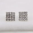 thumbnail image 3 of Yinanstore 1 Pce Boucles d'Oreilles Femmes Cristal Strass Forme Carrée Boucles d'Oreilles Clous, 3 of 8