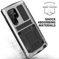 thumbnail image 6 of Dteck Case for Samsung Galaxy S23 Ultra,Metal Case with Tempered Screen Protector Military Rugged Heavy Duty Silicone Shockproof Full Body Tough Cover for Galaxy S23 Ultra,Silver, 6 of 8