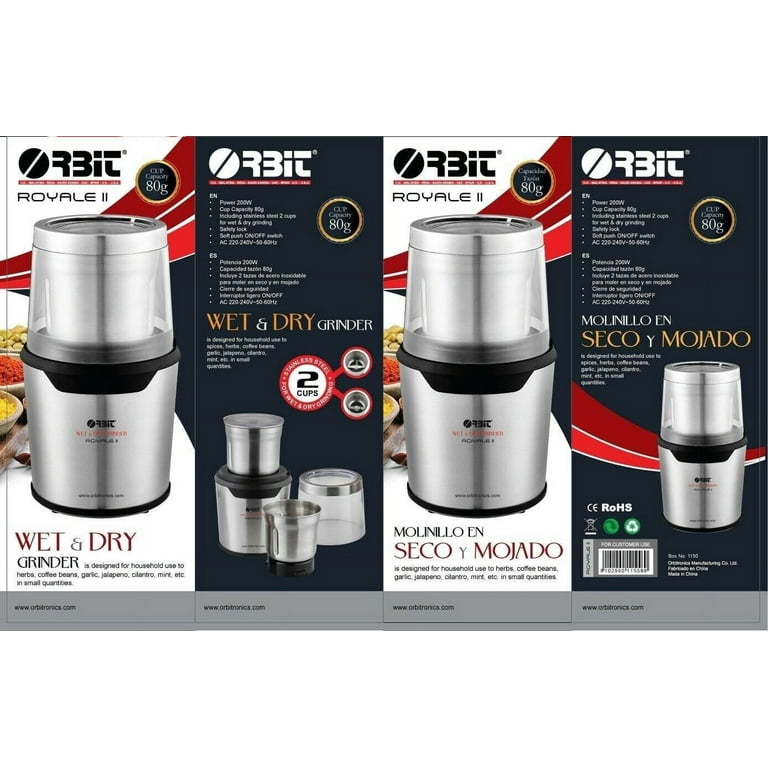 Orbit Royale II Stainless Steel Wet and Dry Coffee/Spice/Chutney