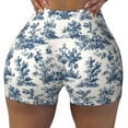 thumbnail image 2 of Rateoe Vintage Floral 1 Printed Power Workout Shorts for Women Tummy Control Squat Proof Ribbed Thick Seamless Scrunch Active Short-Large, 2 of 8
