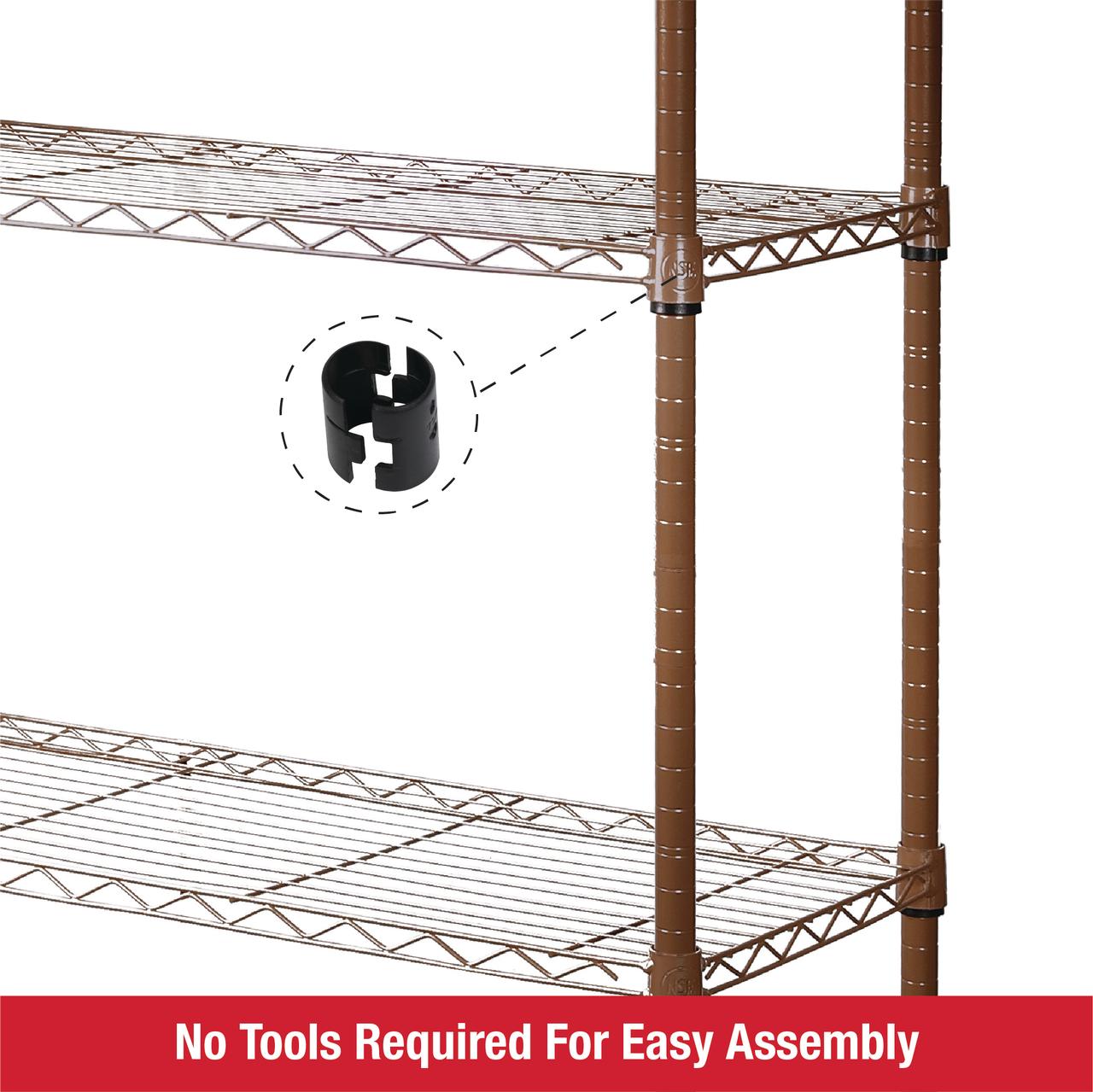Rubbermaid 5-Tier Heavy Duty Rubbed Bronze Wire Shelving Unit, 1250lb Capacity