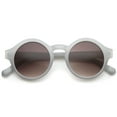 thumbnail image 1 of sunglassLA Unisex Retro 70s Fashion Pastel Color Horn Rimmed Round Sunglasses (Grey / Lavender) - 47mm, 1 of 4