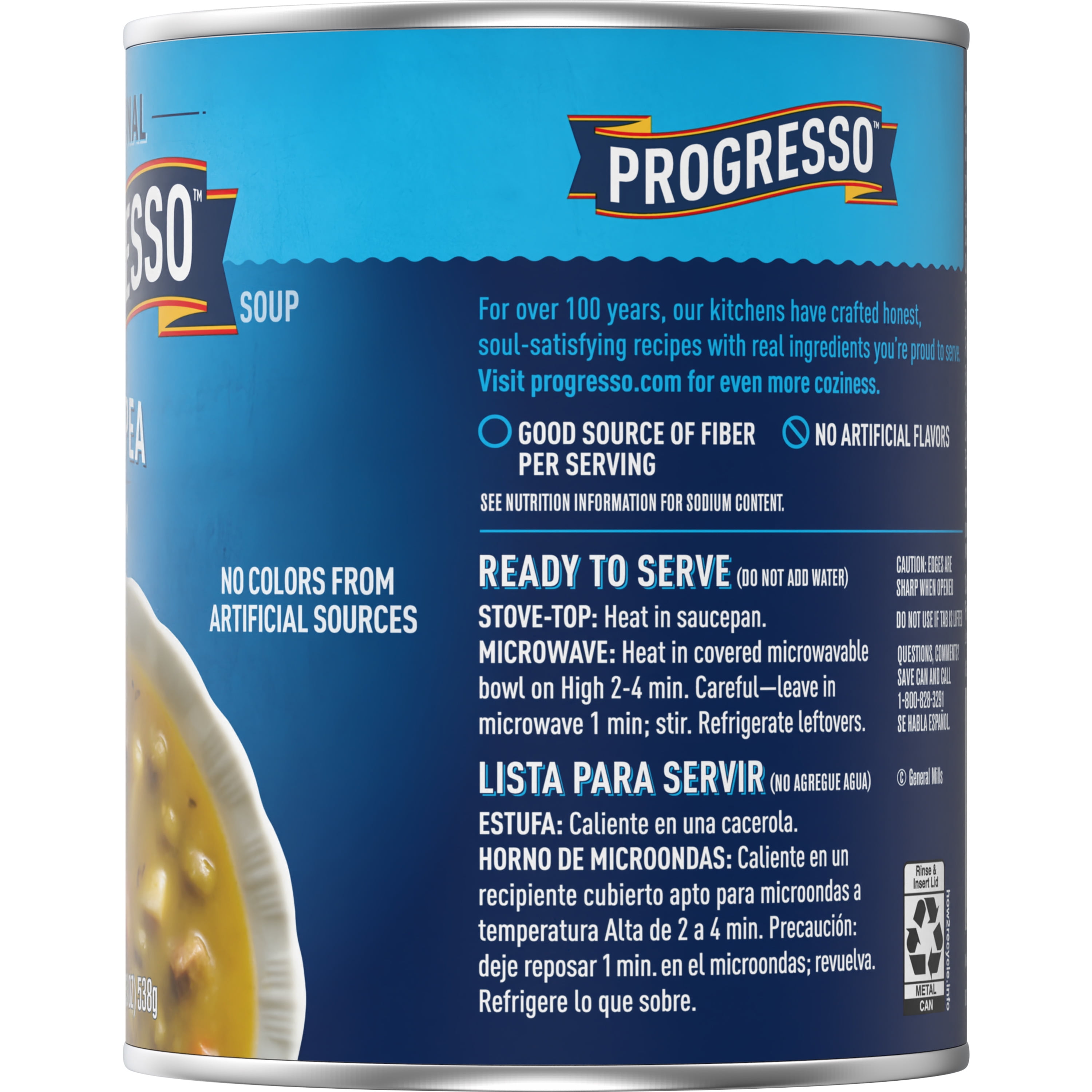 Progresso Split Pea with Ham Soup, Traditional Canned Soup, Gluten Free, 19 oz